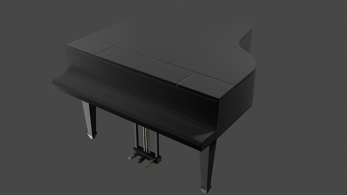 closed grand piano Free 3D model