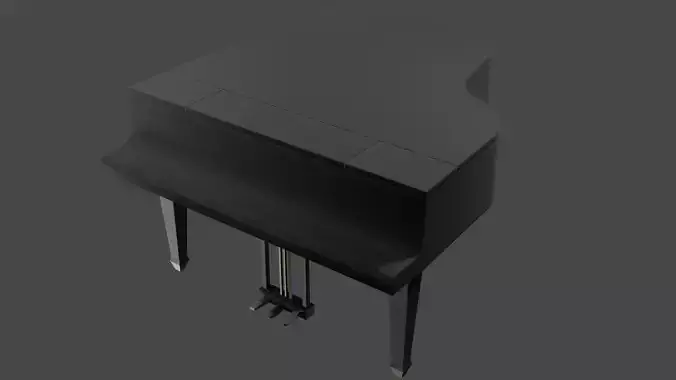 closed grand piano Free 3D model