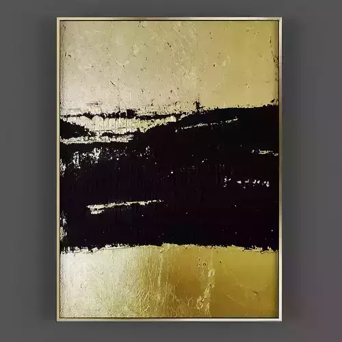 Art304 gold and abstract painting Low-poly 3D model