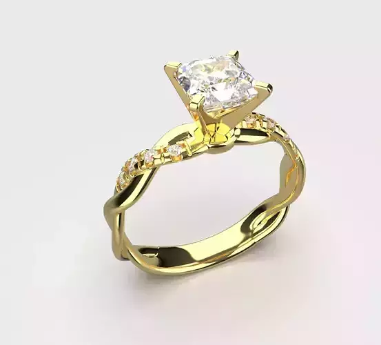 Female fashionable ring 17 mm size with gems
