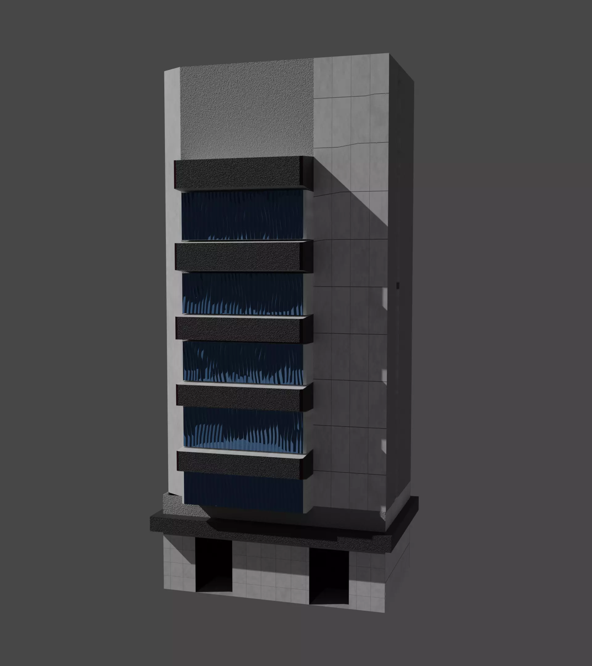 Lowpoly building 3D model_0