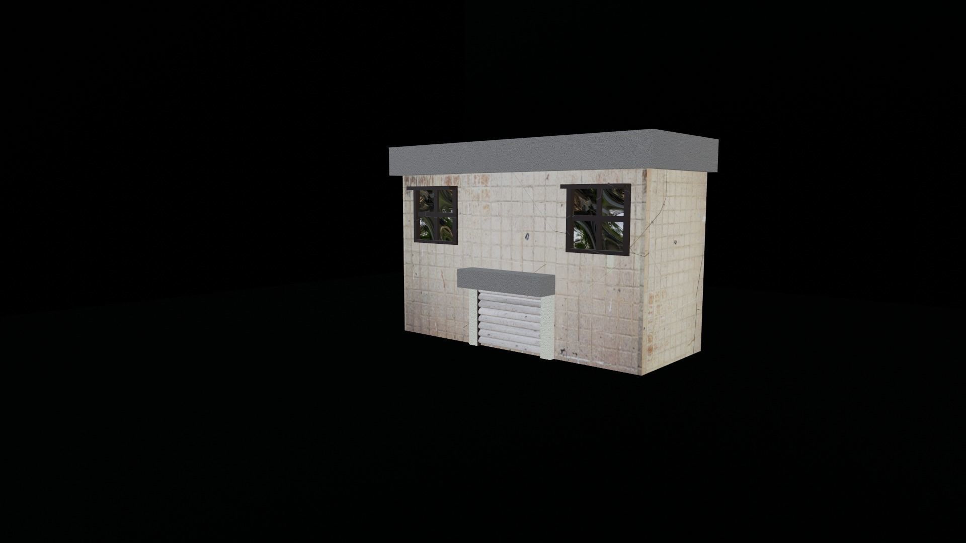 Lowpoly building 3D model_1