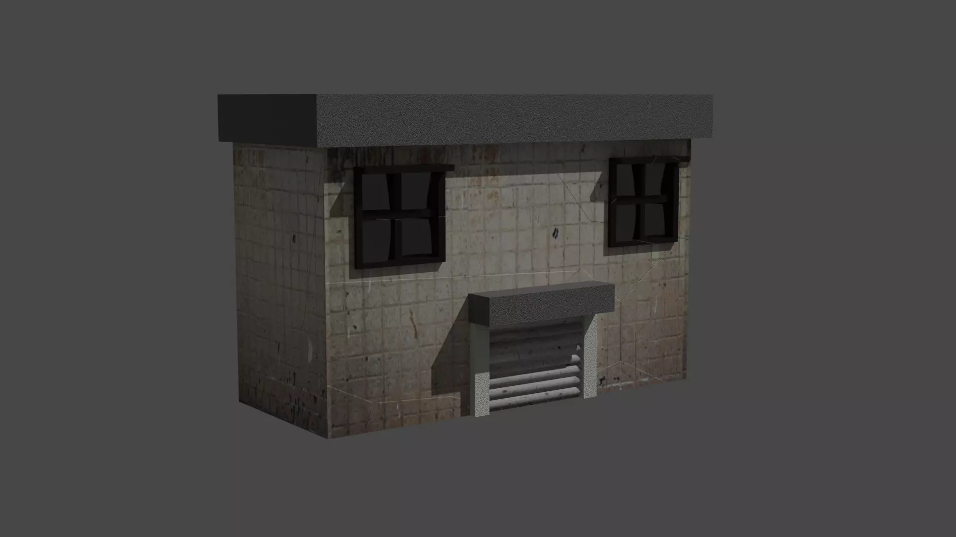 Lowpoly building 3D model_0