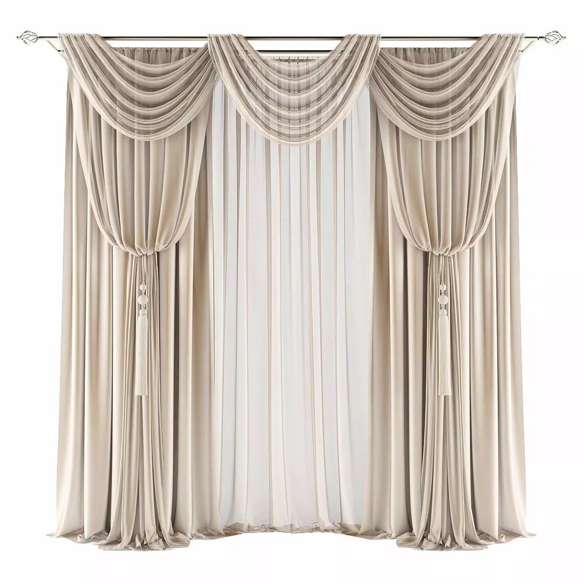 Curtains512 curtains Low-poly 3D model