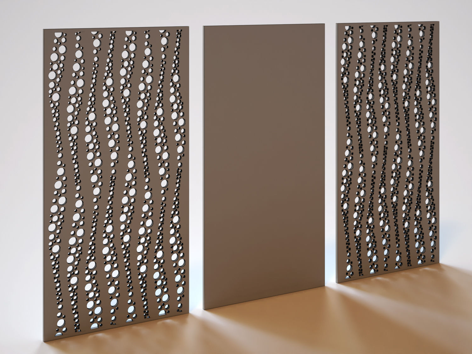 Partition three wooden panels 3D model_3