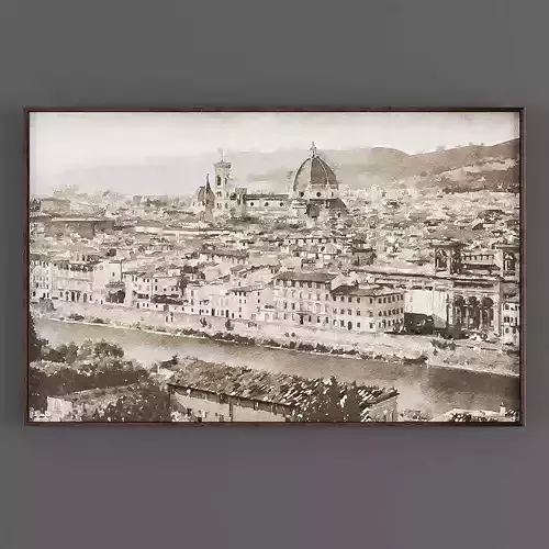 Pictures852 city of florence in sepia Low-poly 3D model