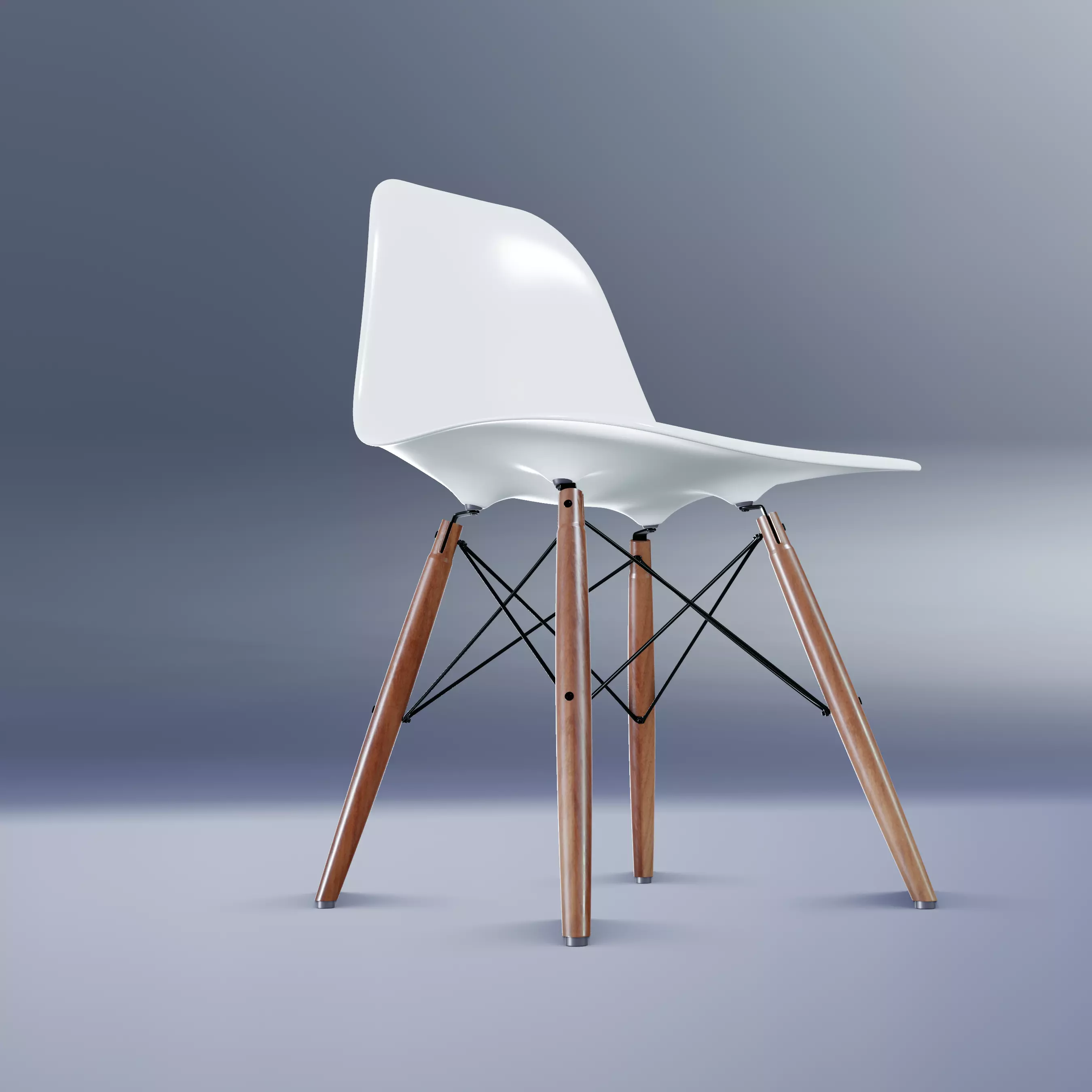 Eames Dowel Base Chair Low-poly 3D model
