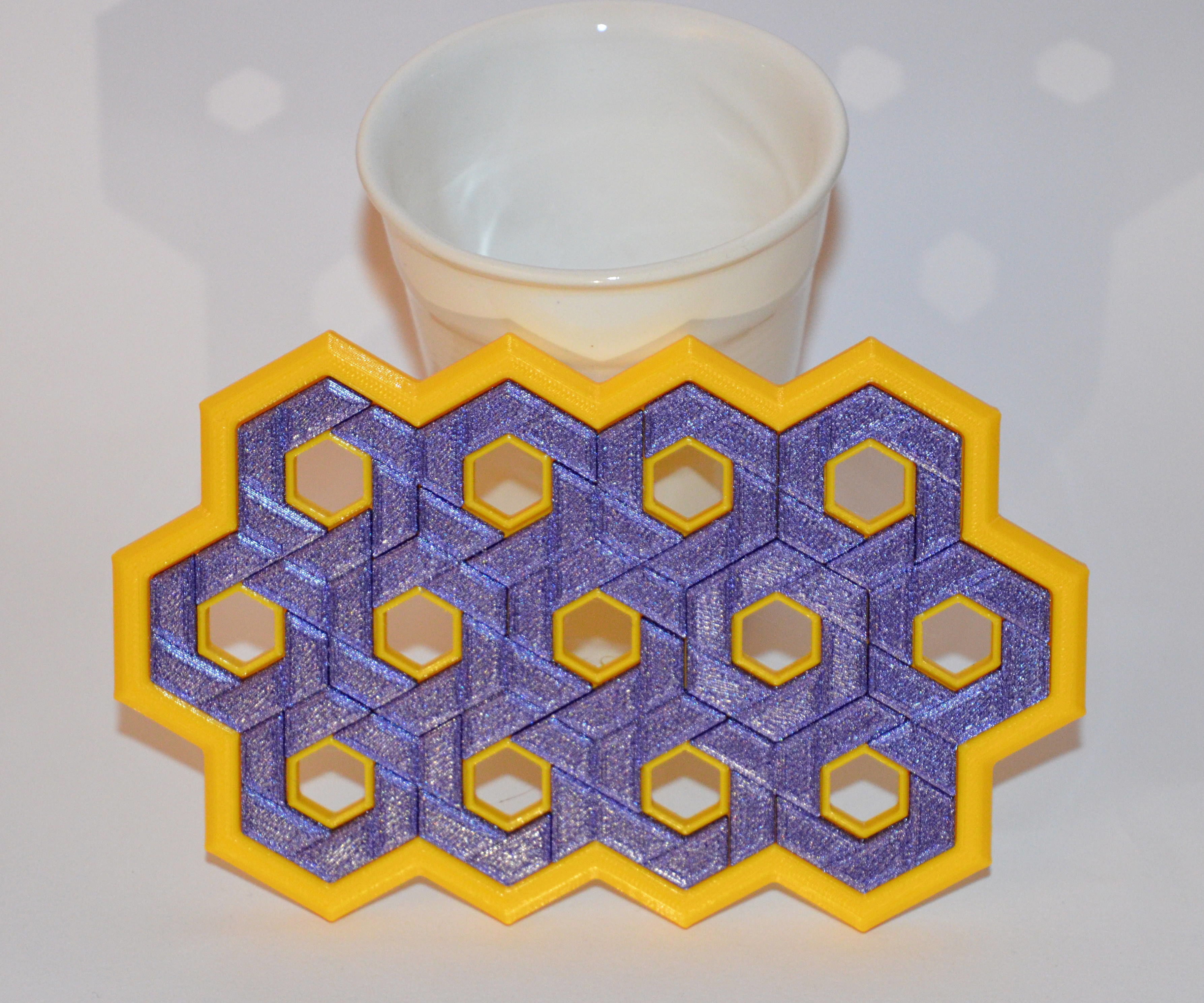 Hex Evo jigsaw puzzle 3D print model_1
