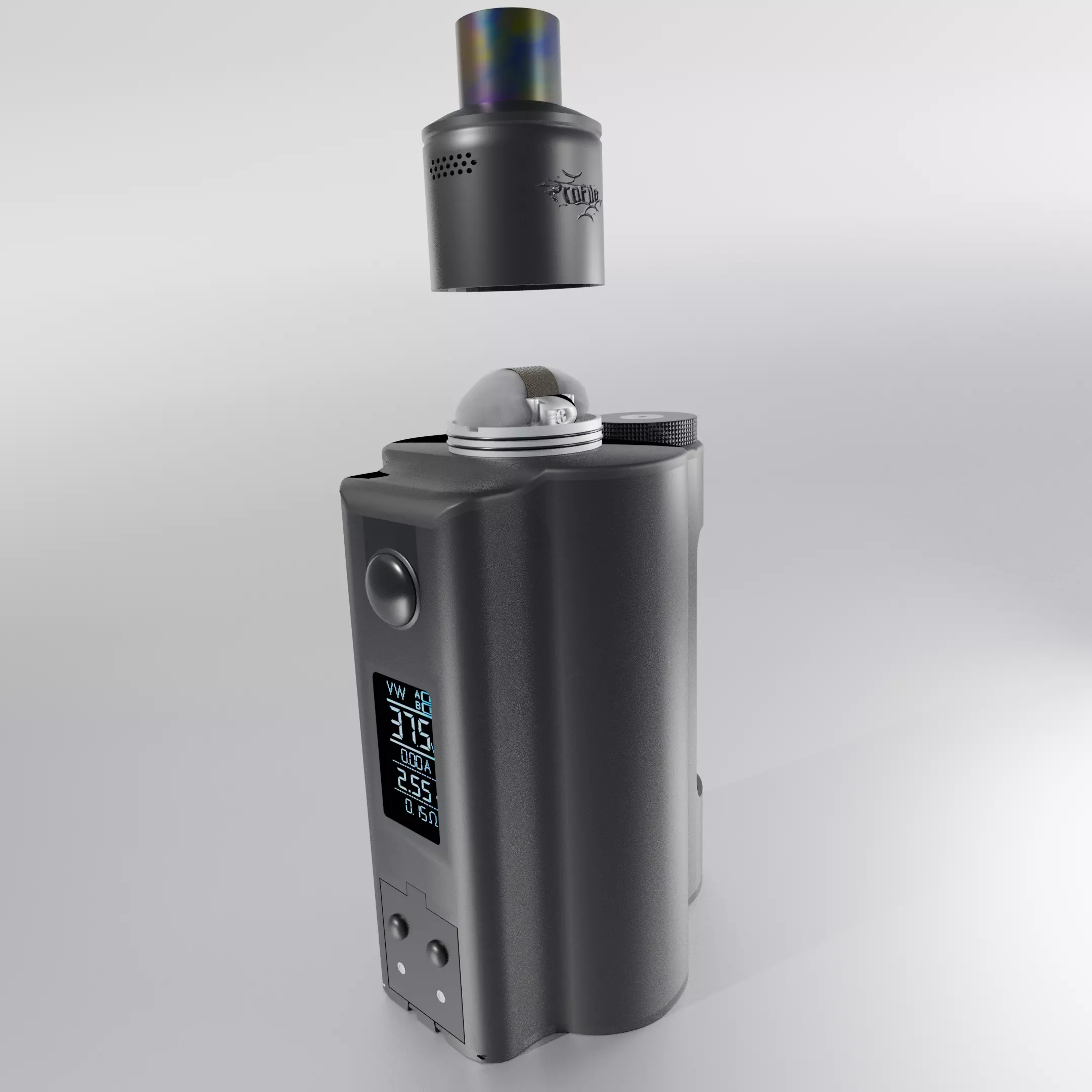 DoVPo Topside Dual Vape with a Profile RDA and a Rainbow Tip 3D model