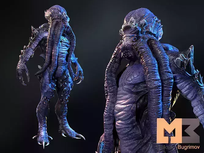 Monster Underwater 01 Low-poly 3D model