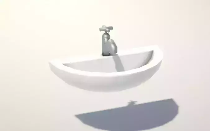 Vintage Washroom Sink  Low-poly 3D model