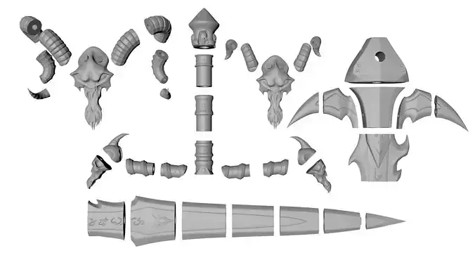  Frostmourne in parts 3D print model 3D print model
