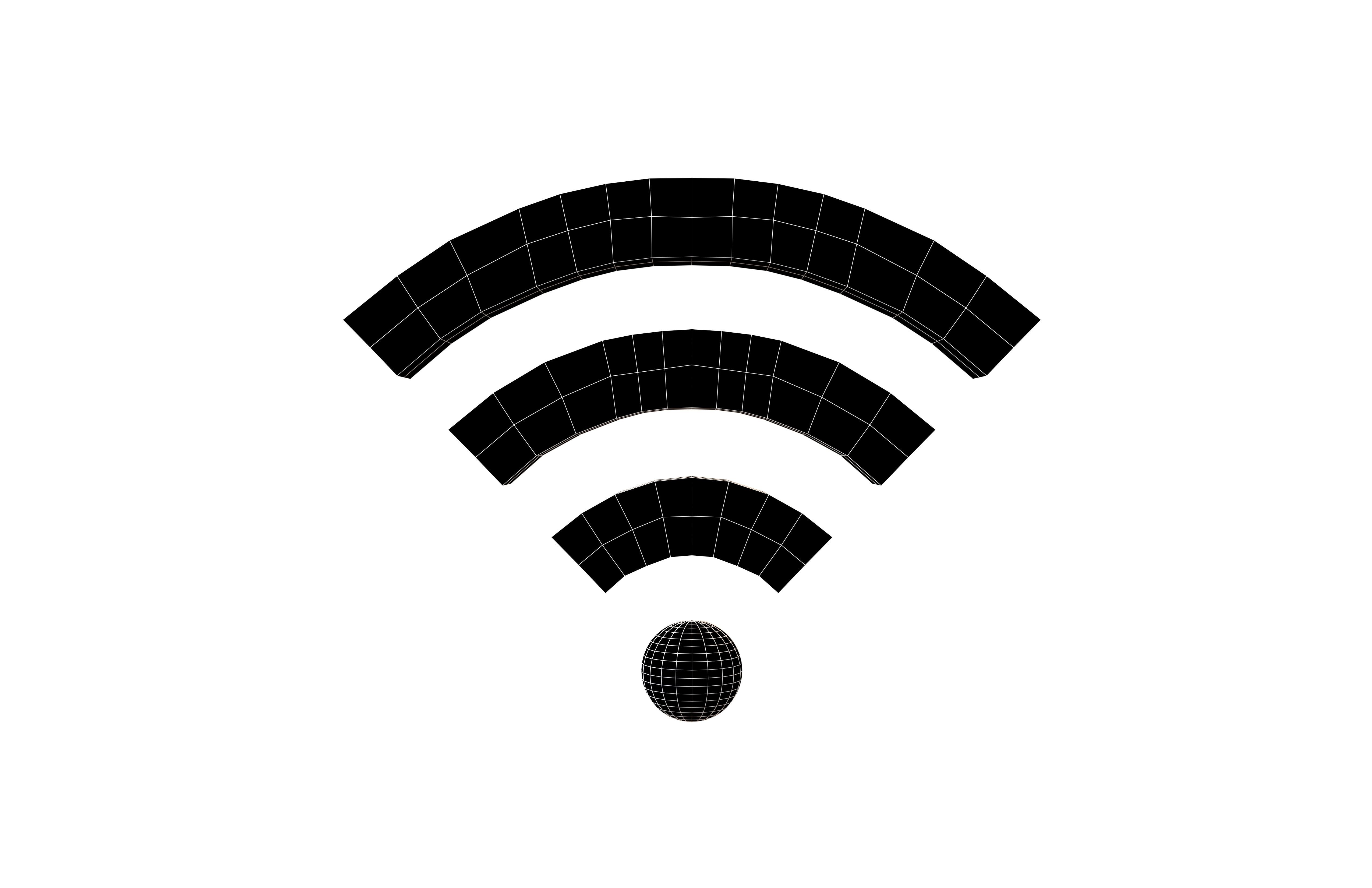 Wifi Symbol v2 005 Low-poly 3D model_5