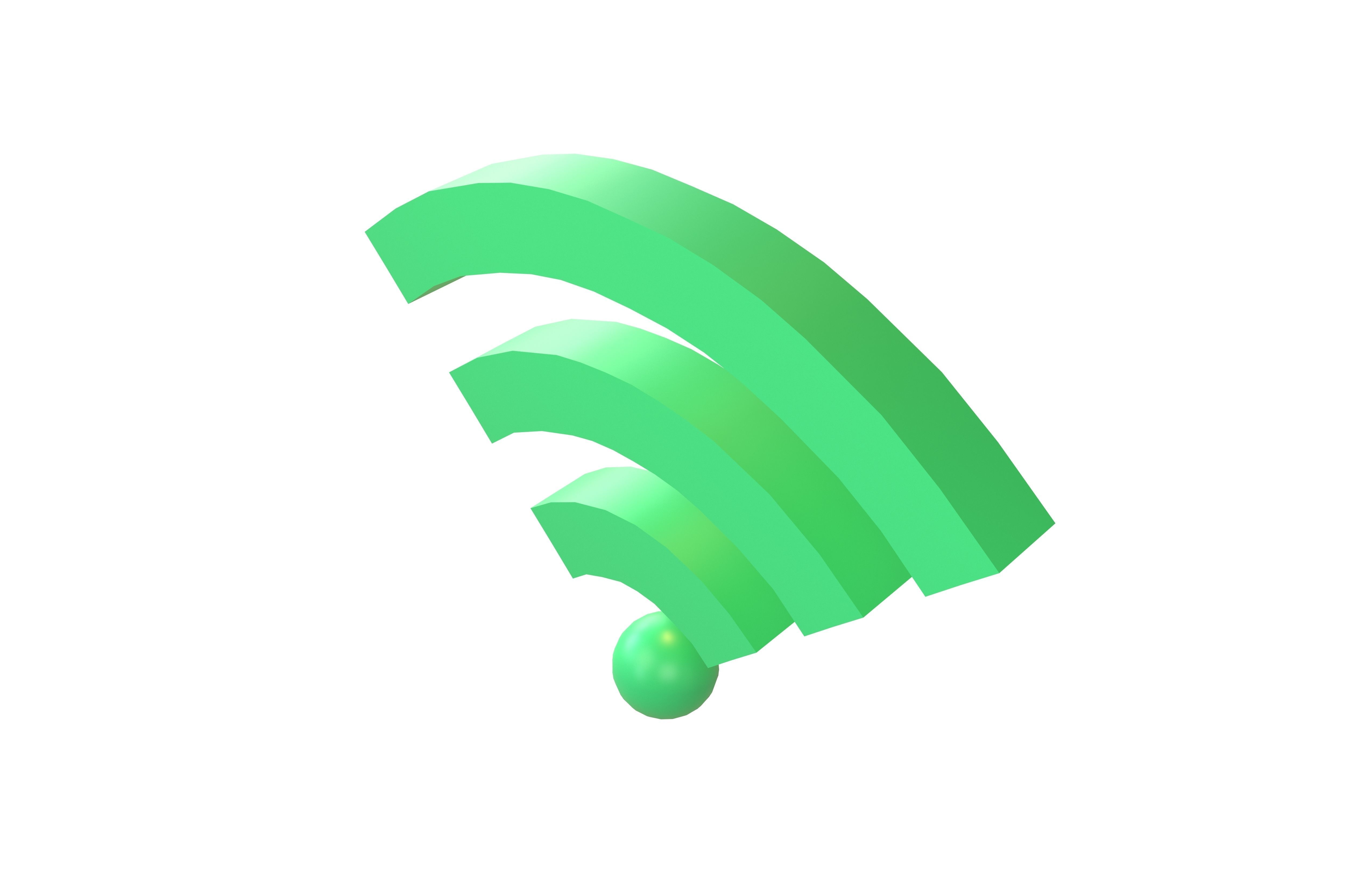 Wifi Symbol v2 005 Low-poly 3D model_2