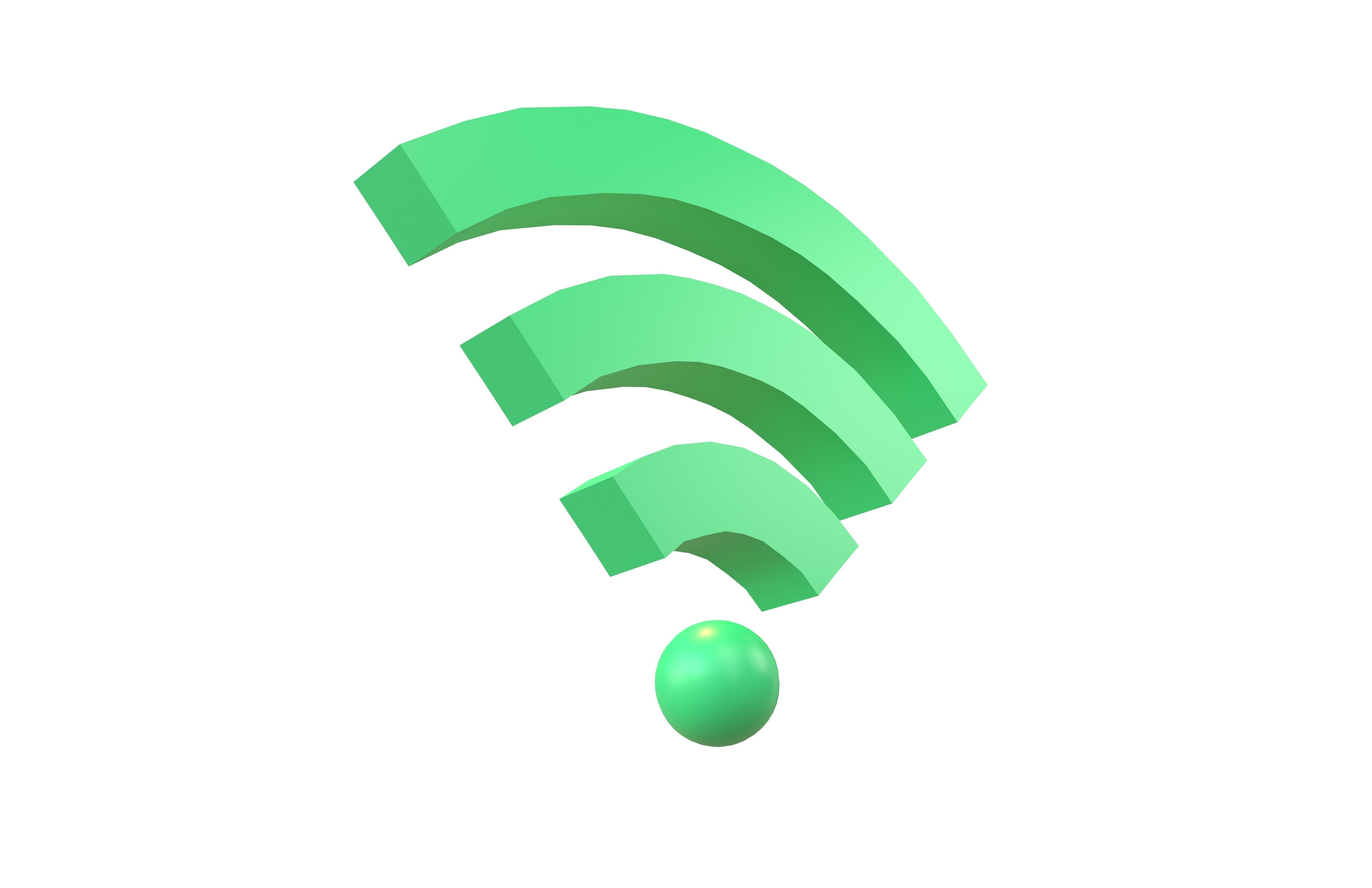 Wifi Symbol v2 005 Low-poly 3D model_3
