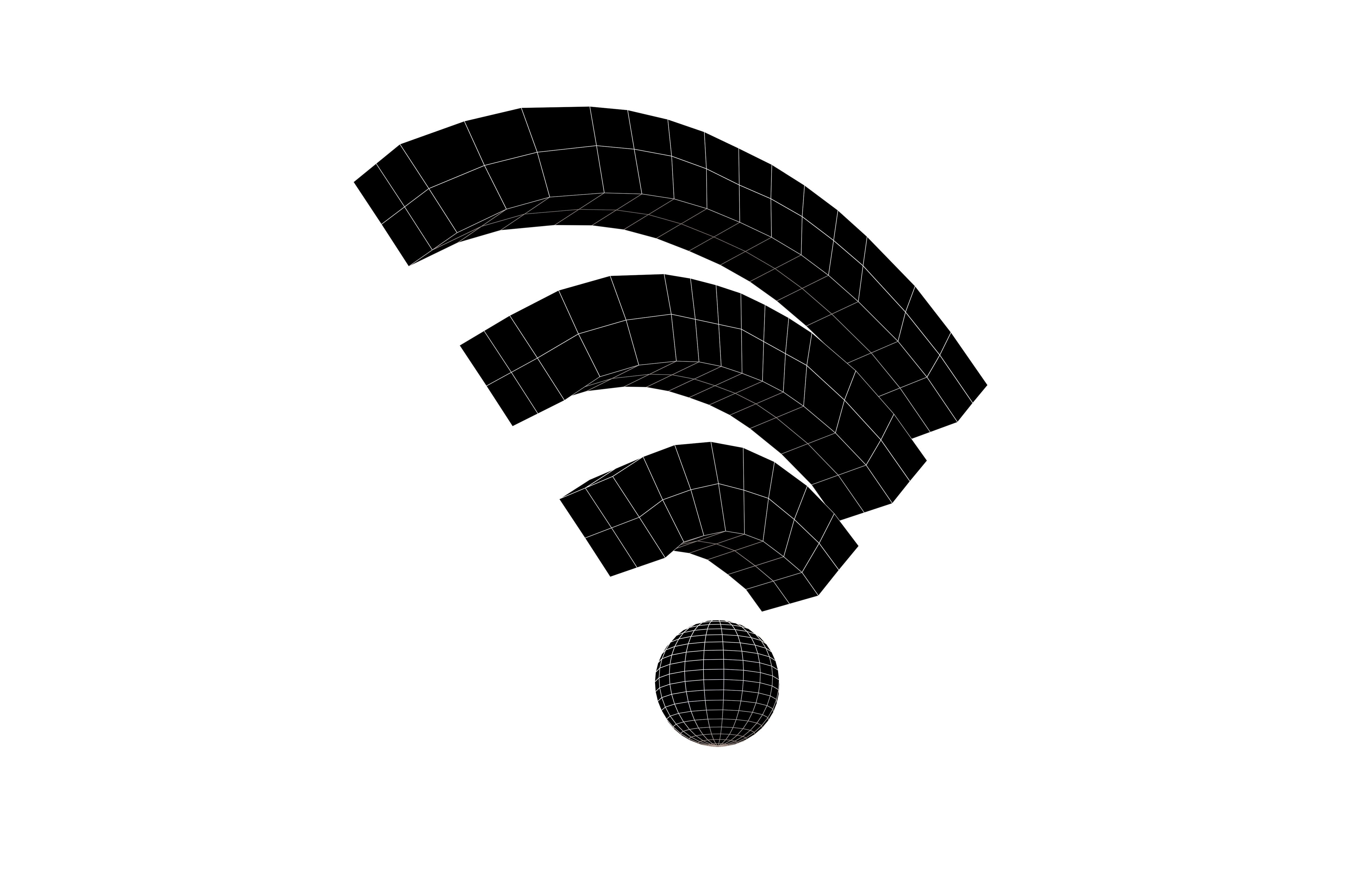Wifi Symbol v2 005 Low-poly 3D model_7