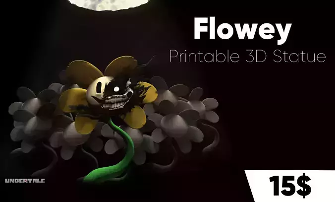 Undertale - Flowey 3D Model by 3dhomas 3D print model 3D print model