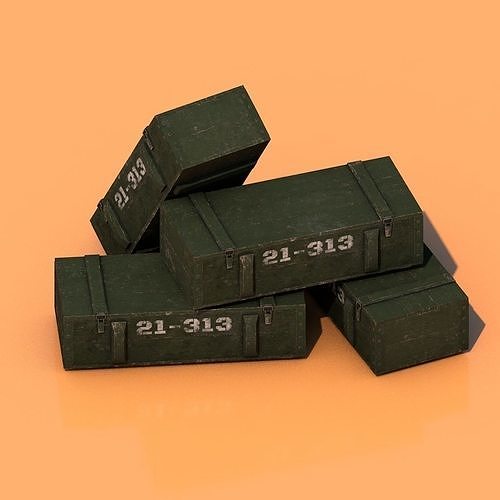 Army box Free low-poly 3D model