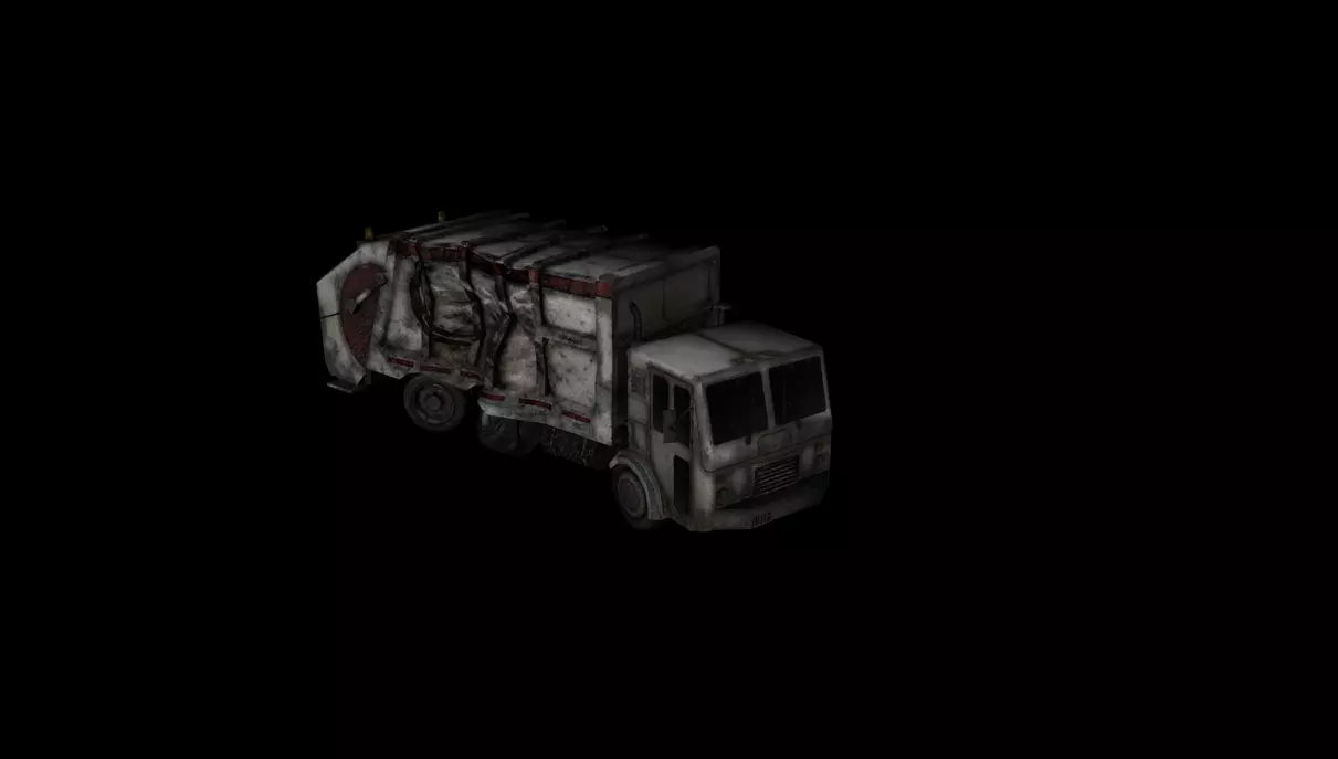 Vehicles GarbageTruck Destroy 3D model_0