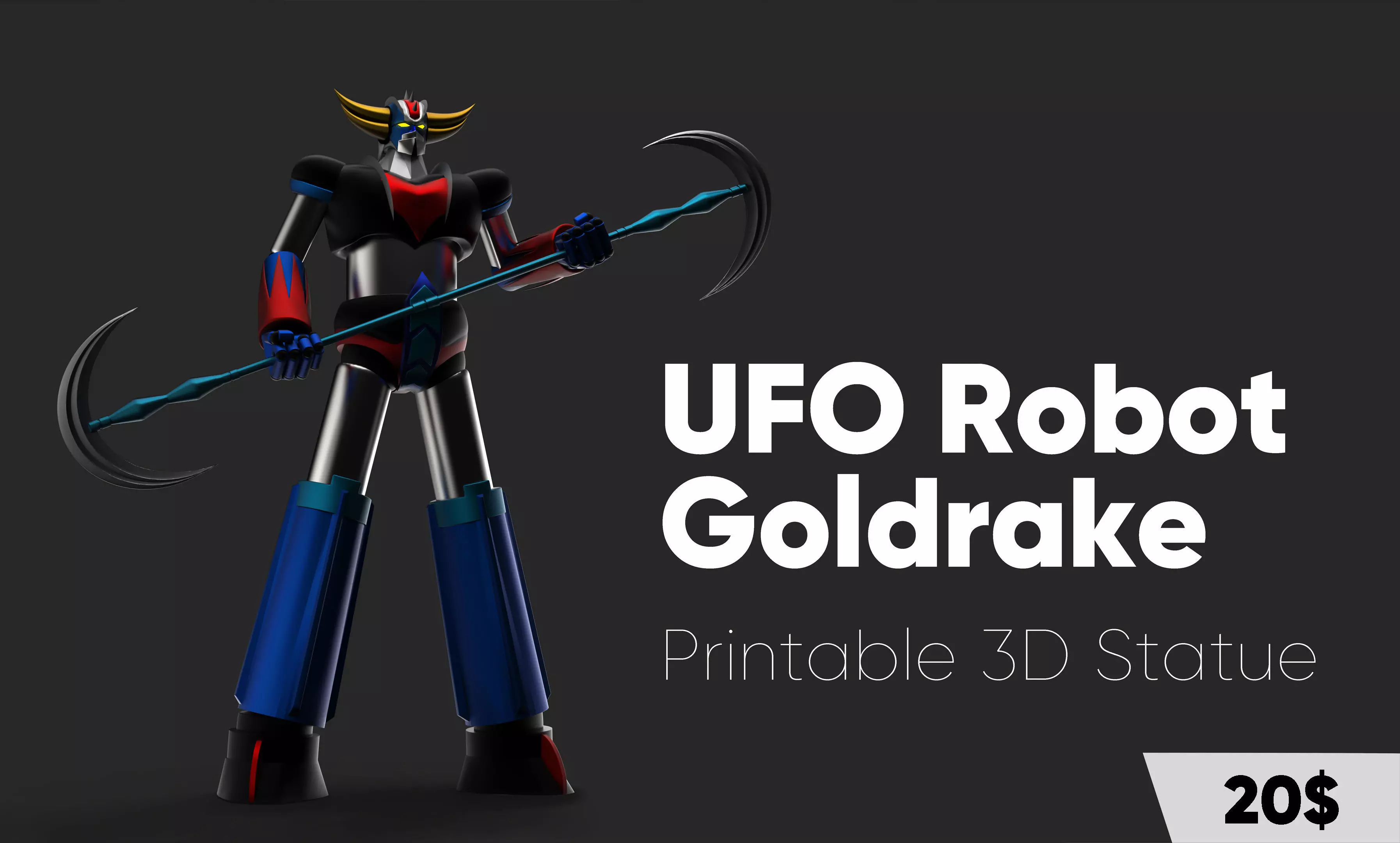 UFO Robot Goldrake 3D Printable Model 3D print model_0