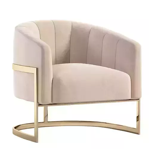 Armchair velvet with gold frame