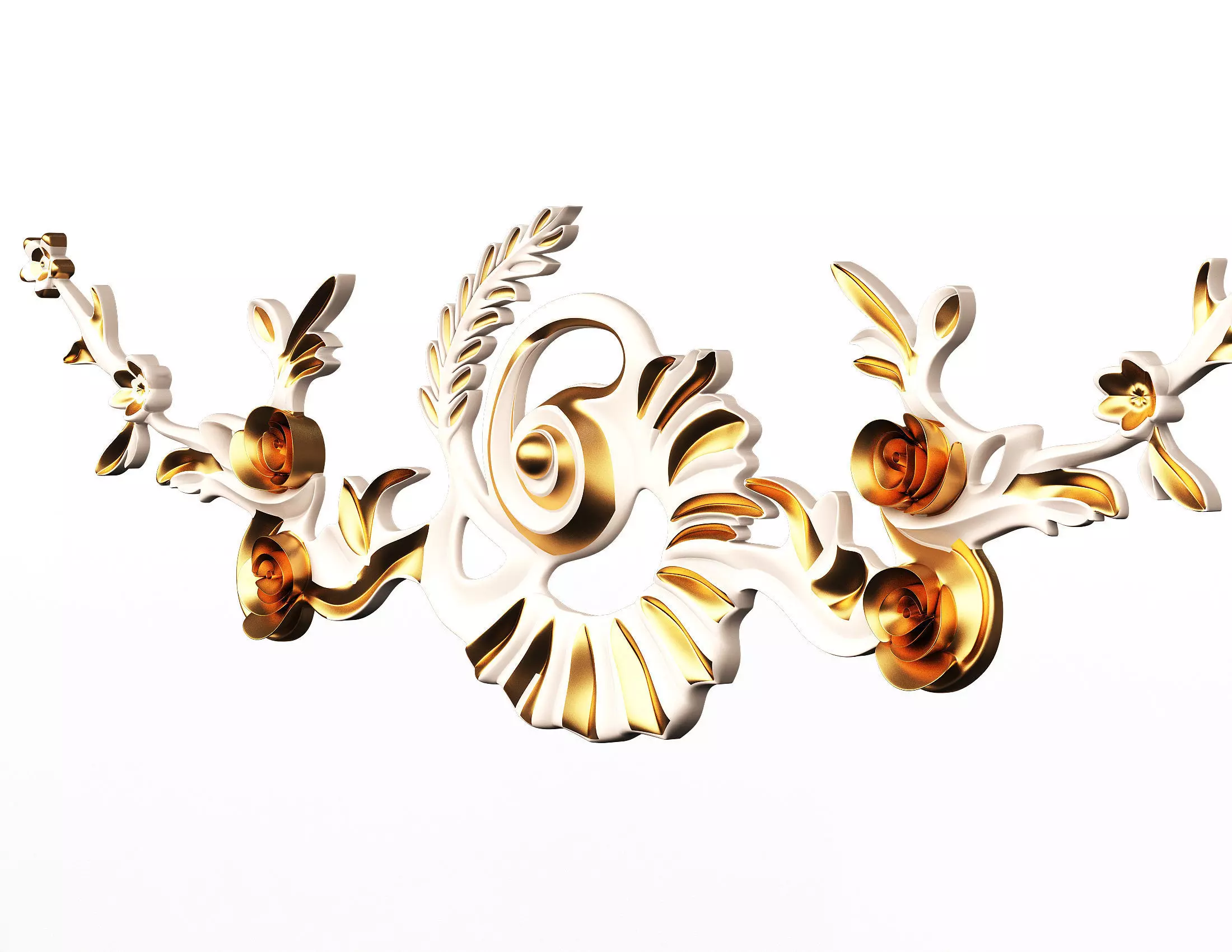 Carving Plaster Molding Decoration Teatable Low-poly 3D model