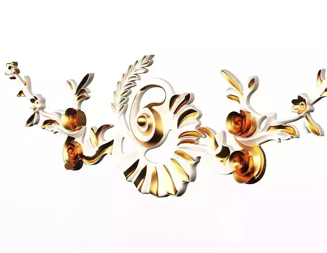 Carving Plaster Molding Decoration Teatable Low-poly 3D model