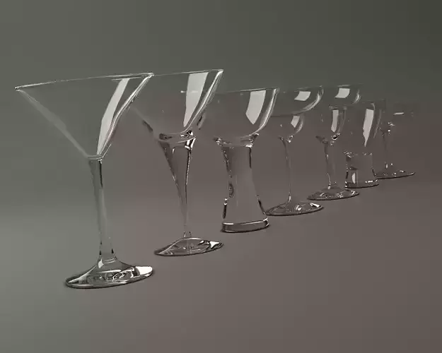 GLASSWARE---Cocktail Glasses 3D Model Collection