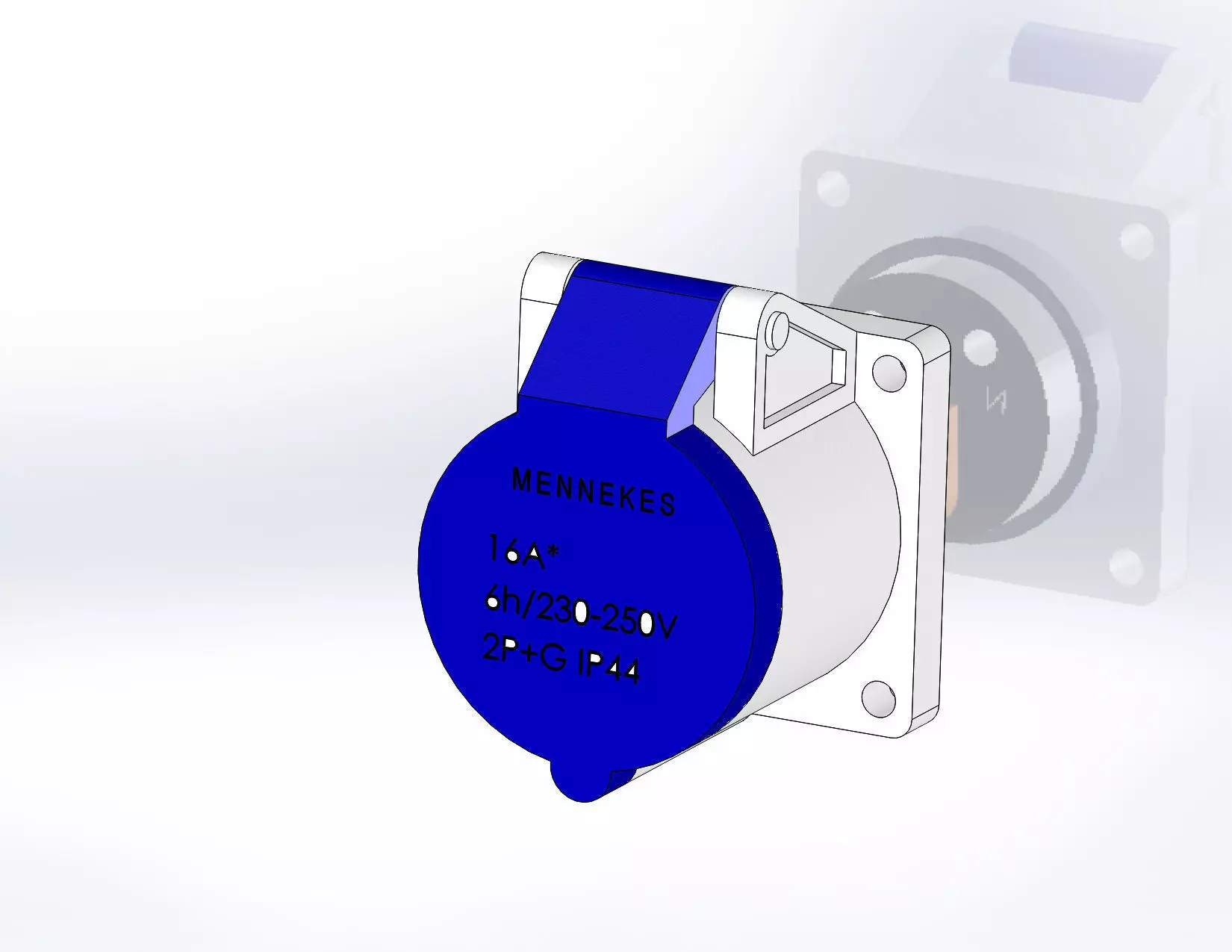 Plug 16A 2P G MENNEKES 3D model_0