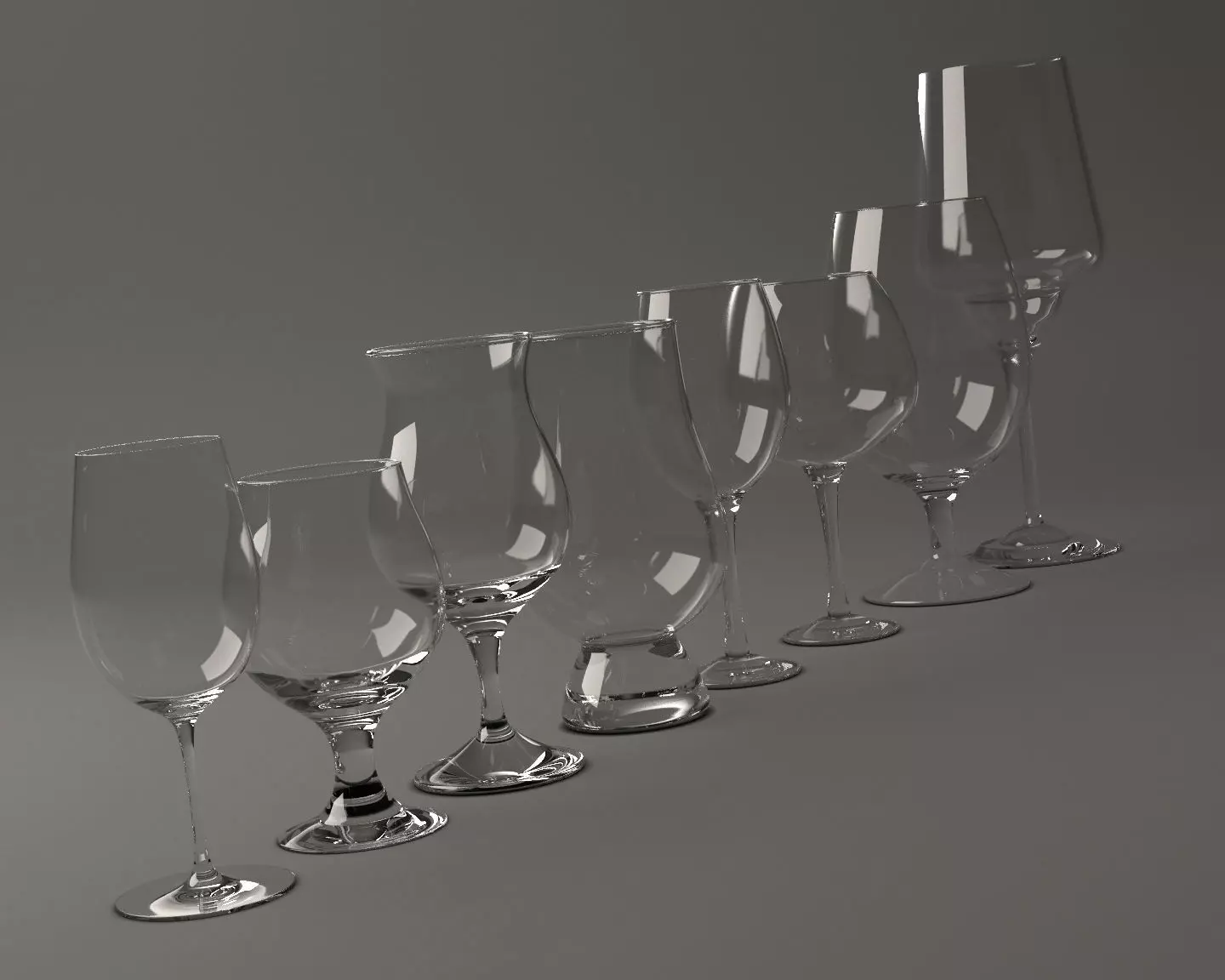 GLASSWARE---Wine Glasses 3D Model Collection_0