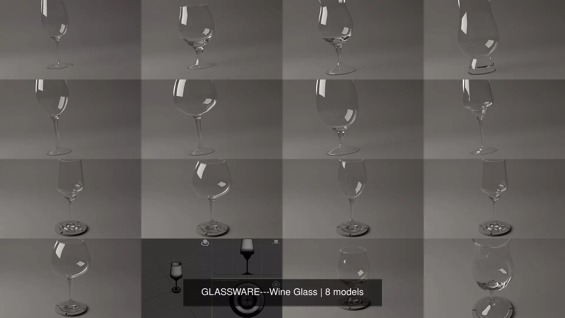 GLASSWARE---Wine Glasses 3D Model Collection_9