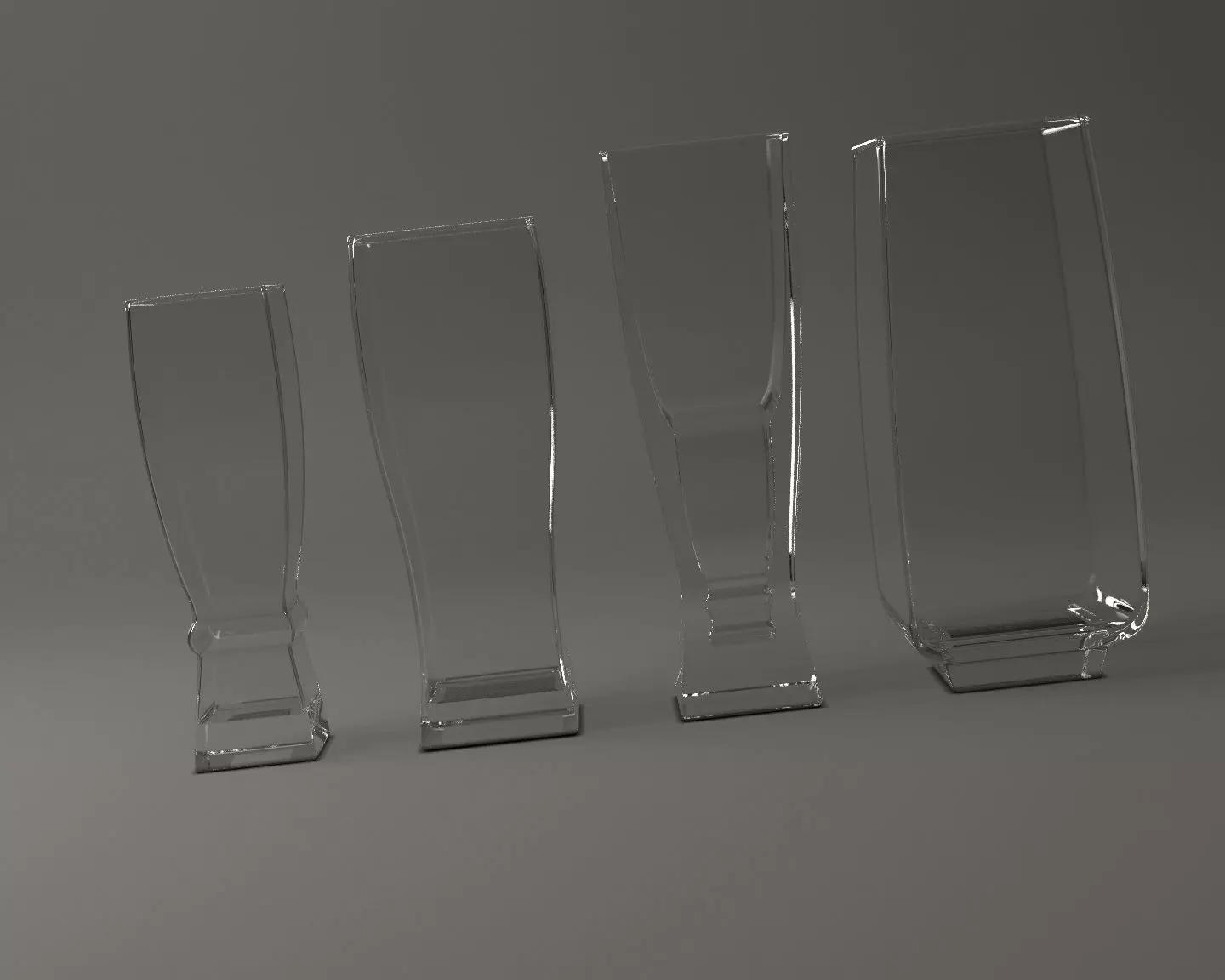 GLASSWARE---Square Beer Glasses 3D Model Collection_0