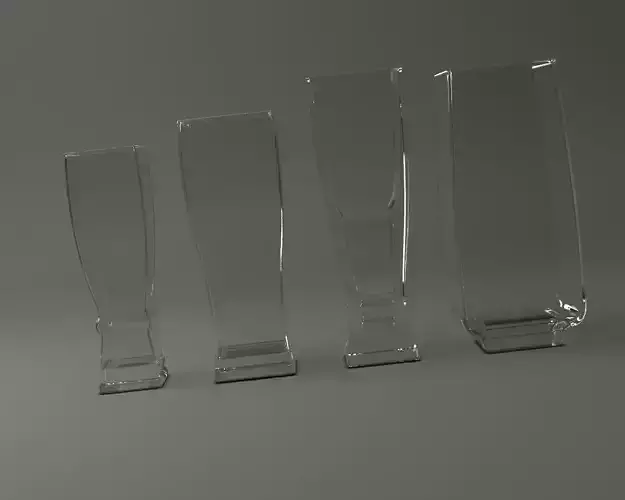 GLASSWARE---Square Beer Glasses 3D Model Collection
