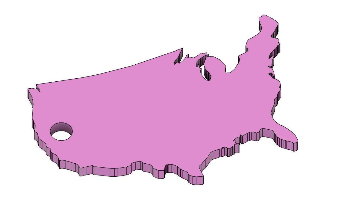 USA Shaped Key Holder  3D print model_1