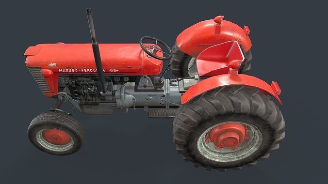 Tractor MF 65 Low-poly 3D model 4