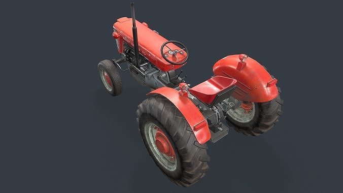 Tractor MF 65 Low-poly 3D model 6