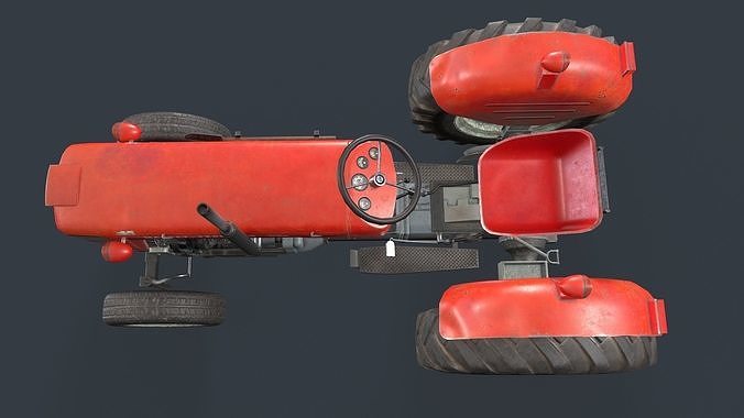 Tractor MF 65 Low-poly 3D model 7