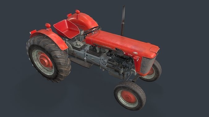 Tractor MF 65 Low-poly 3D model 3