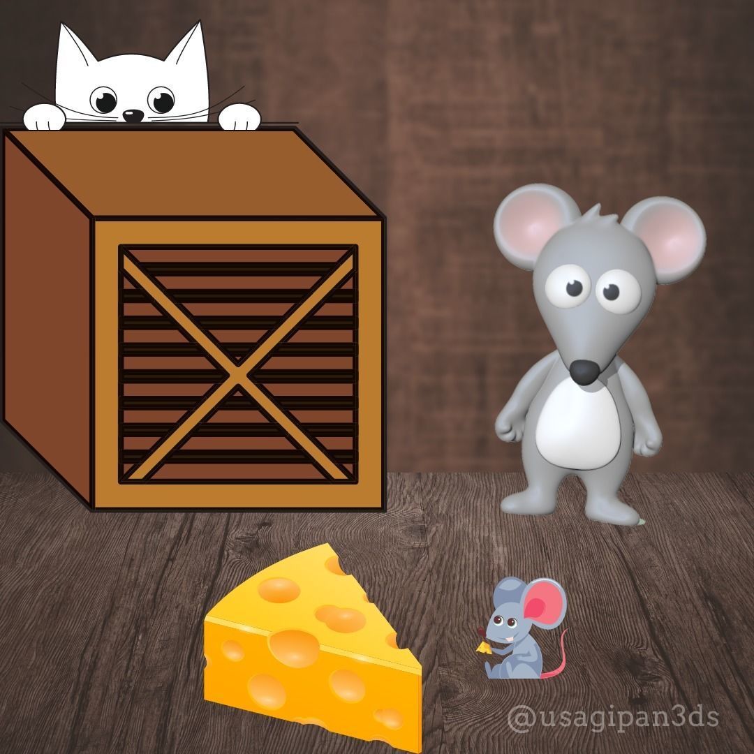Mouse Flat 3D print model_3