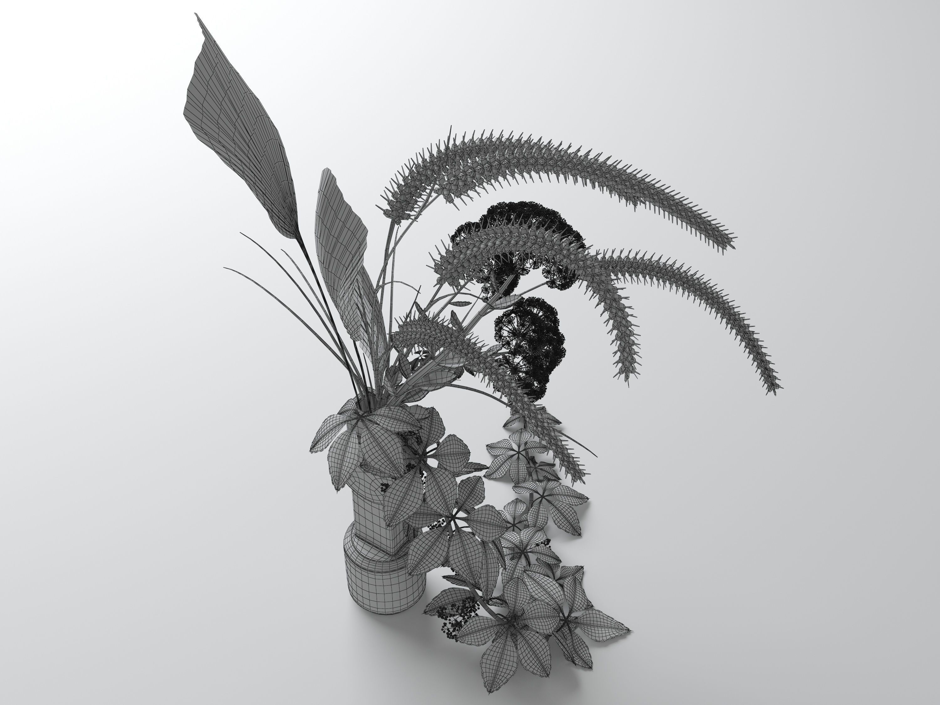 Flowers composition 01 3D model_1