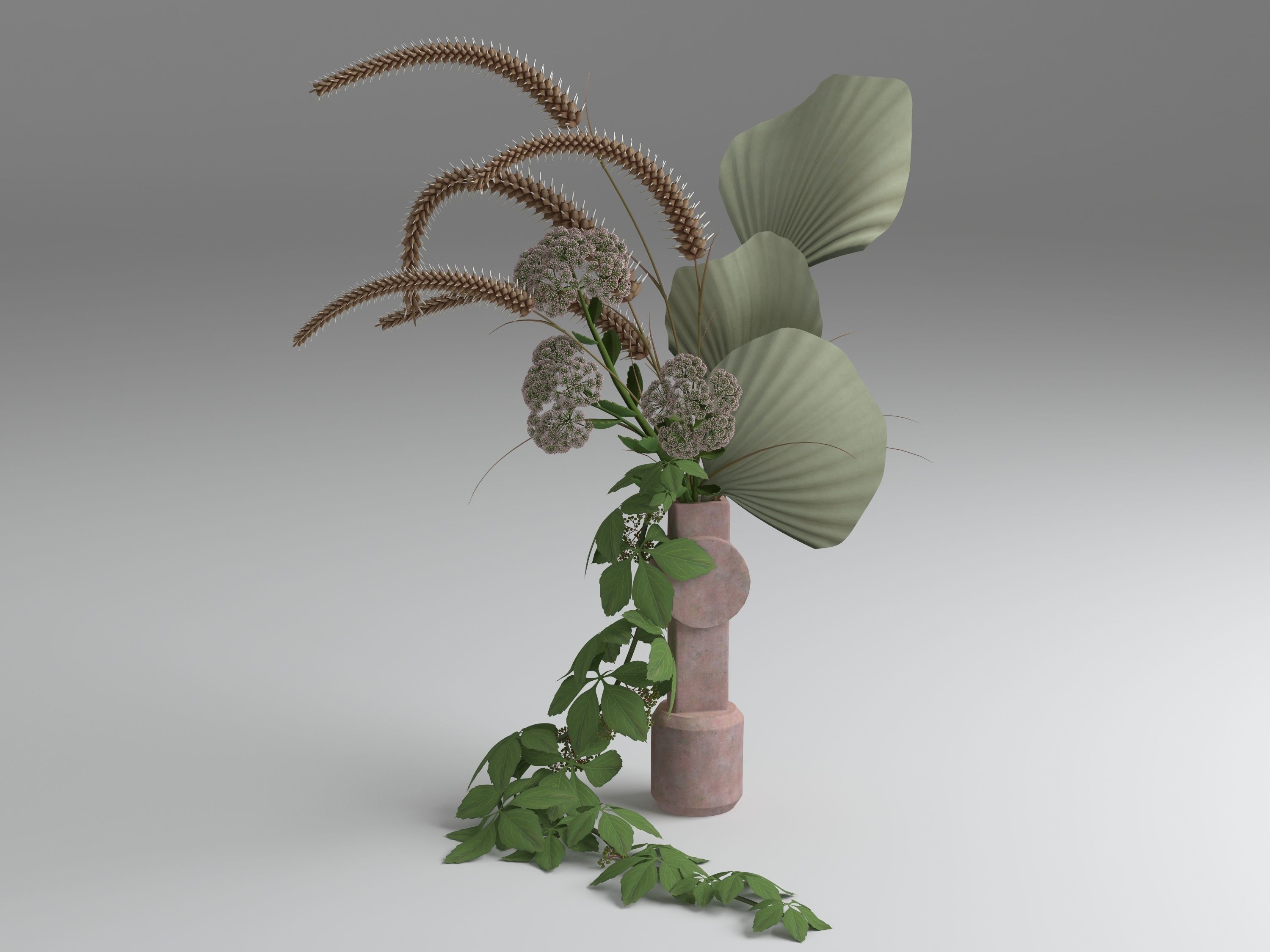 Flowers composition 01 3D model_2