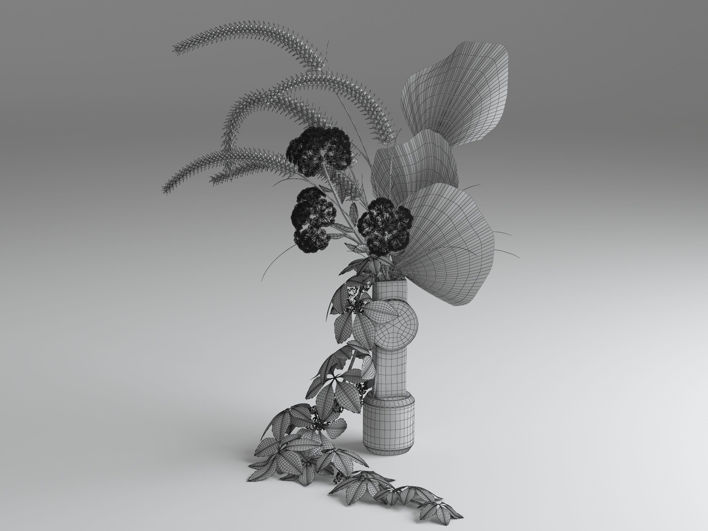 Flowers composition 01 3D model_3