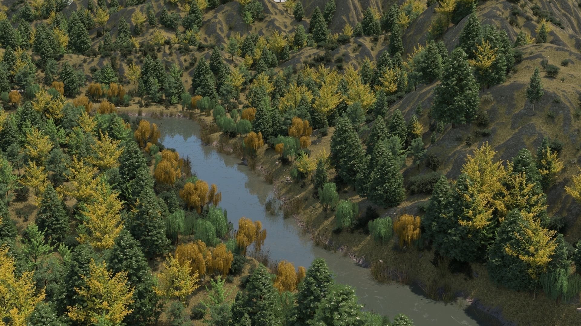 Mountain Forest Landscape 3D model_1