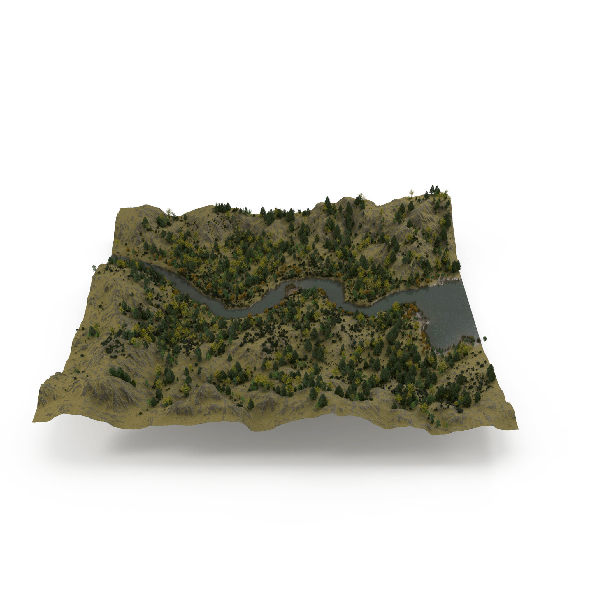 Mountain Forest Landscape 3D model_6