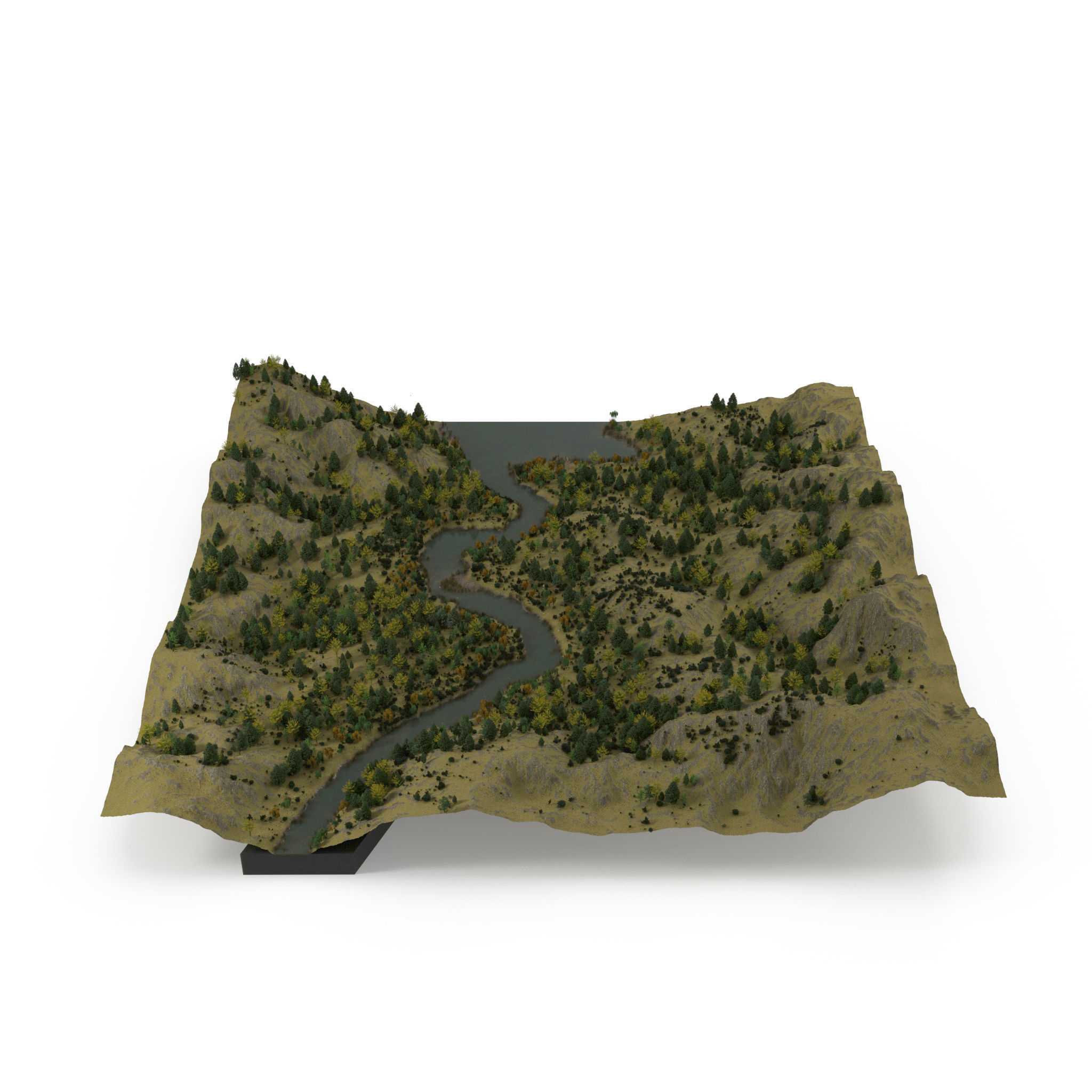 Mountain Forest Landscape 3D model_7
