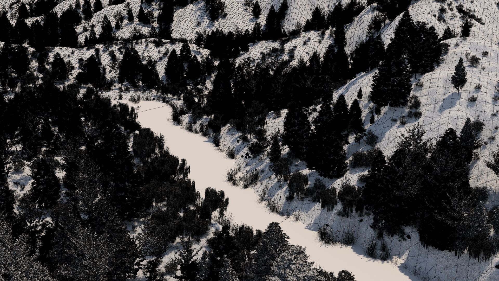 Mountain Forest Landscape 3D model_11