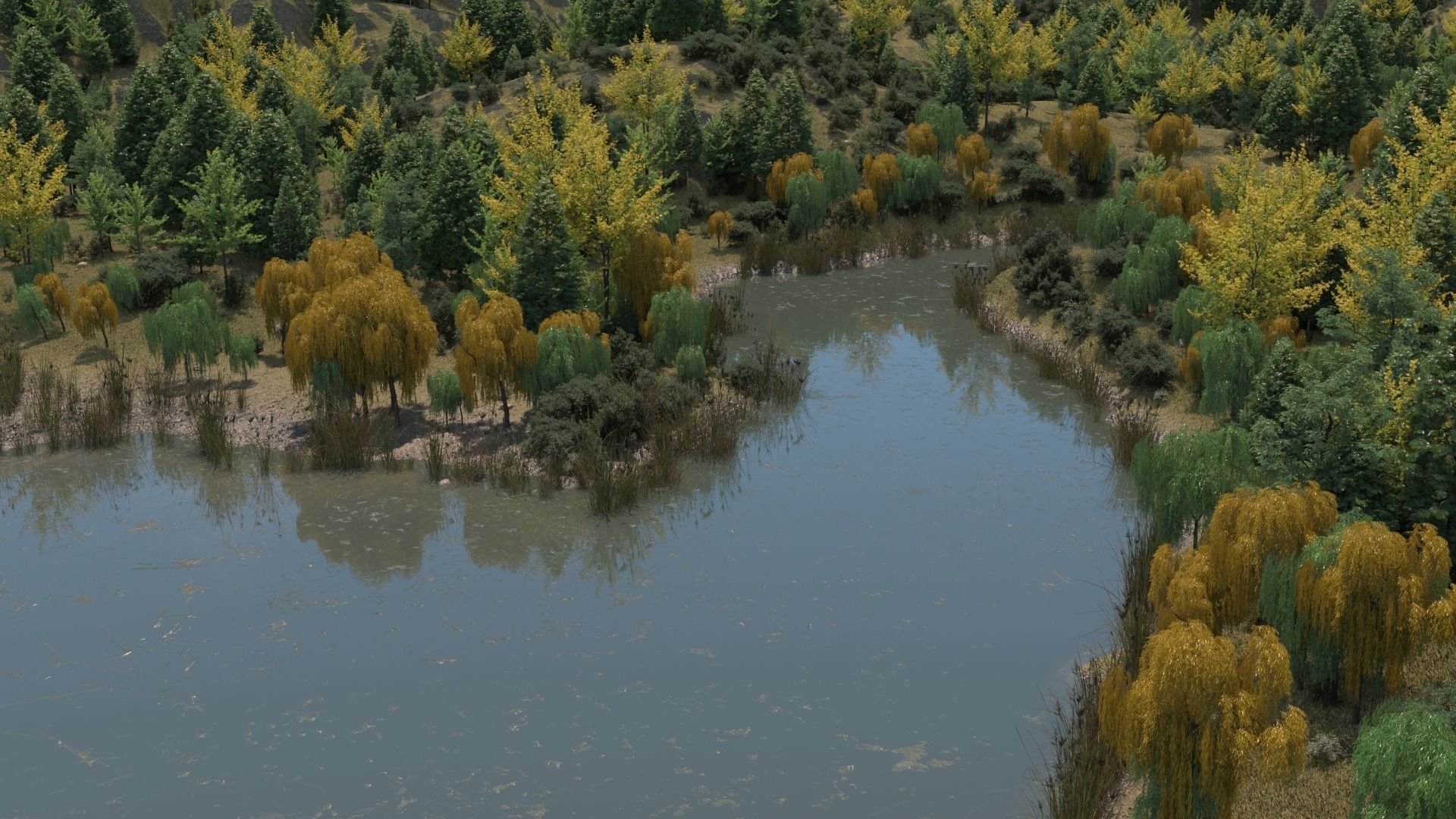 Mountain Forest Landscape 3D model_4