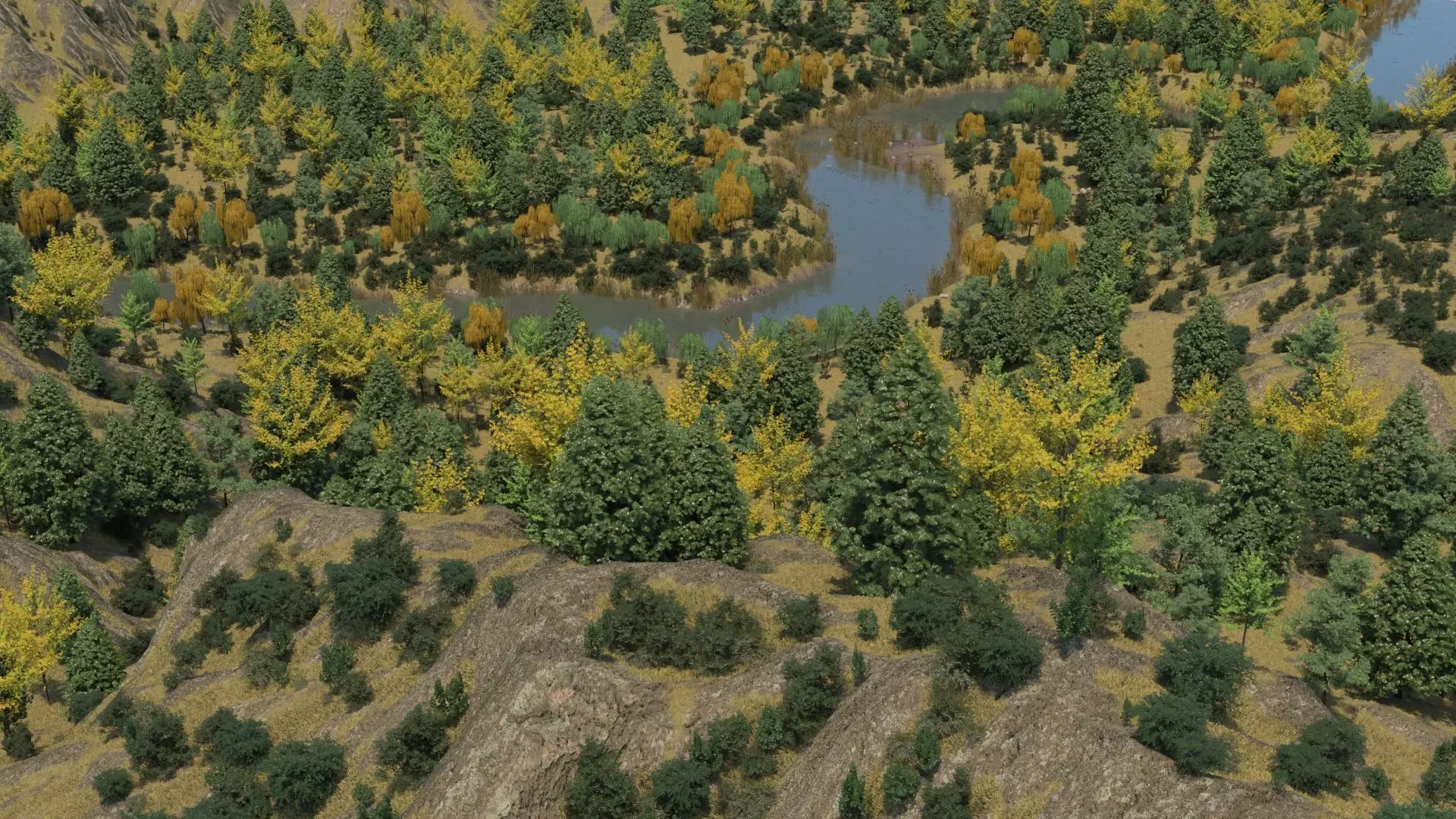Mountain Forest Landscape 3D model_0