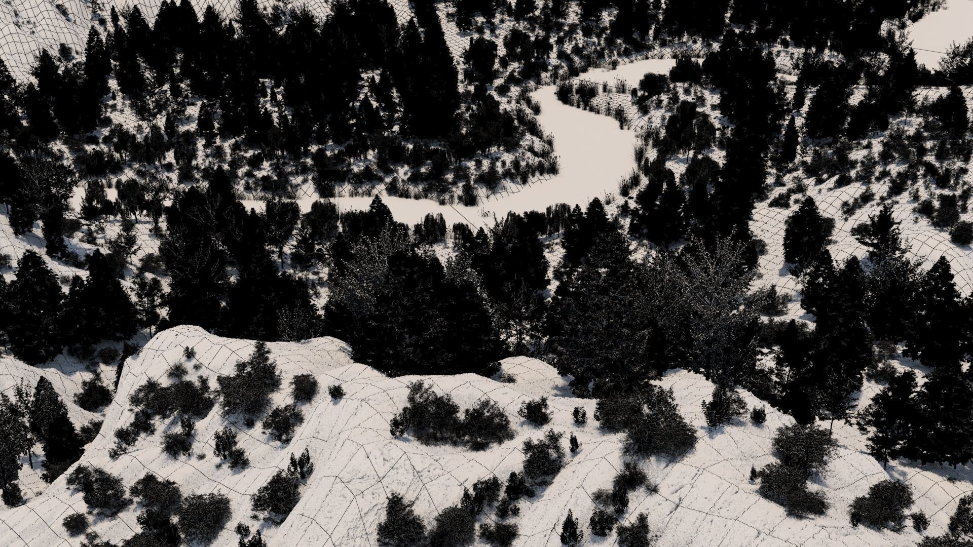 Mountain Forest Landscape 3D model_9