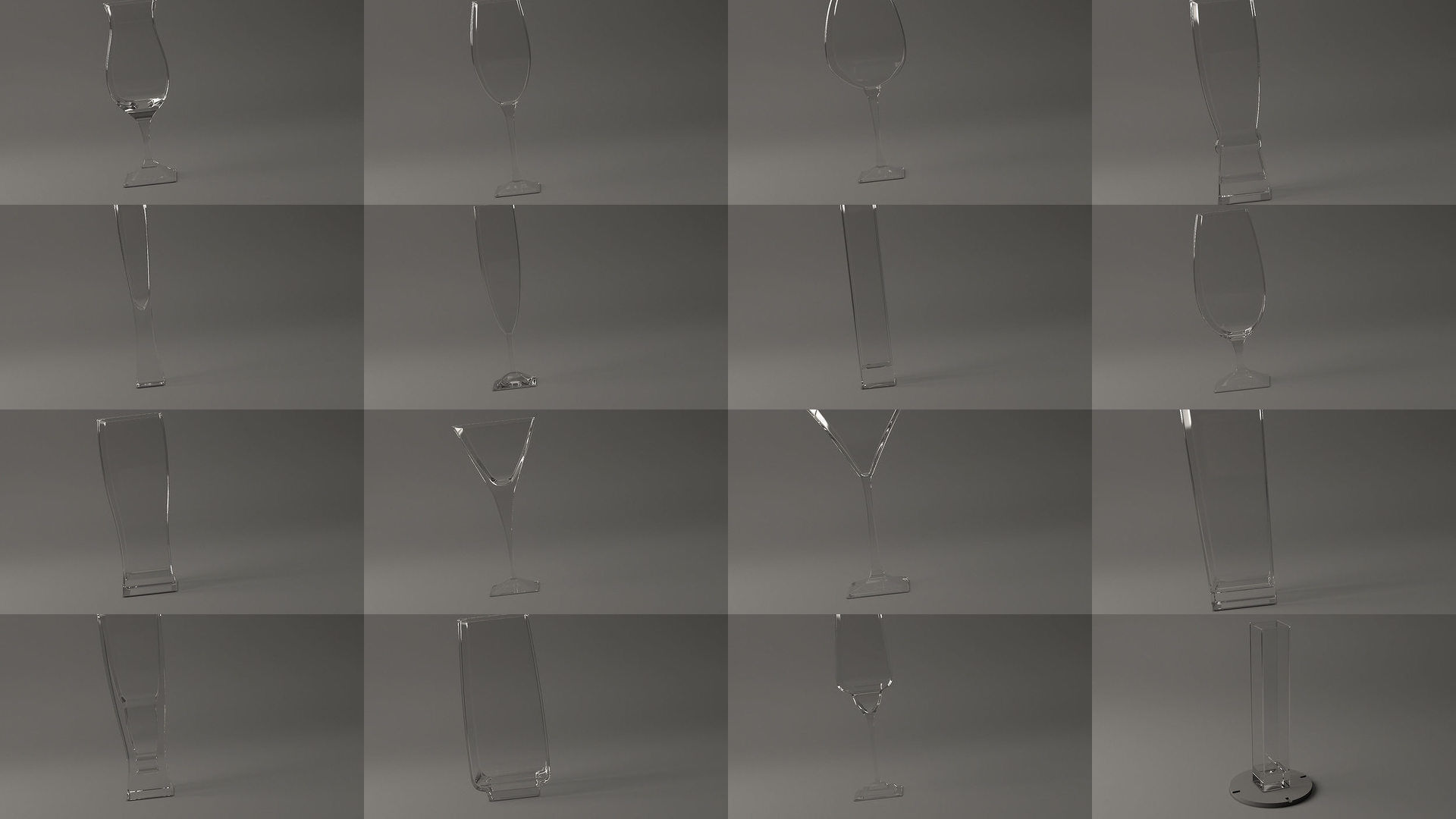 GLASSWARE---All Square Glasses 3D Model Collection_32